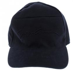 Pre Owned Giorgio Armani Navy Blue Logo Embroidered Baseball Cap L ( Size 58 )
