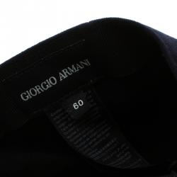 Pre Owned Giorgio Armani Navy Blue Logo Embroidered Baseball Cap XXL ( Size 60 )