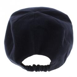 Pre Owned Giorgio Armani Navy Blue Embossed Logo Detail Baseball Cap L ( Size 58 )