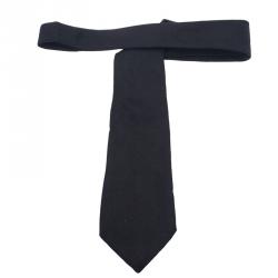 Pre Owned Giorgio Armani Black and Green Silk Tie