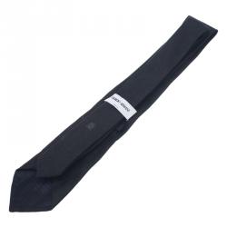 Pre Owned Giorgio Armani Black and Green Silk Tie