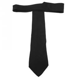 Pre Owned Giorgio Armani Black Pattern Silk Tie