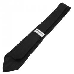 Pre Owned Giorgio Armani Black Pattern Silk Tie