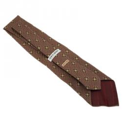 Pre Owned Giorgio Armani Brown Floral Silk Tie