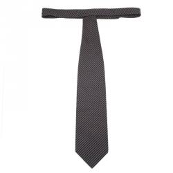 Pre Owned Giorgio Armani Burgundy Striped Silk Tie