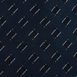 Pre Owned Giorgio Armani Navy Blue Printed Silk Tie