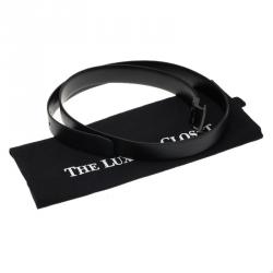 Giorgio Armani Black Leather Logo Buckle One Size Belt 