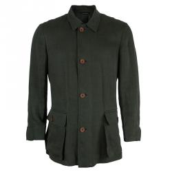 Pre Owned Giorgio Armani Mens Olive Green Jacket L