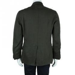 Pre Owned Giorgio Armani Mens Olive Green Jacket L