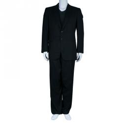 Giorgio Armani Men's Charcoal Grey Pinstripe Suit XL