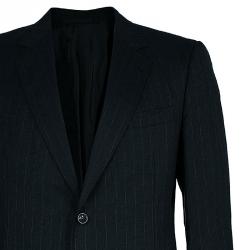 Giorgio Armani Men's Charcoal Grey Pinstripe Suit XL
