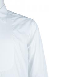 Giorgio Armani White Cotton Long Sleeve Buttondown Tuxedo Shirt L