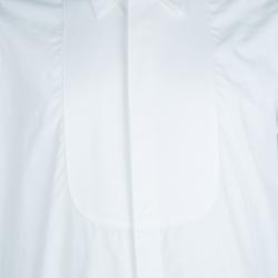 Giorgio Armani White Cotton Long Sleeve Buttondown Tuxedo Shirt L