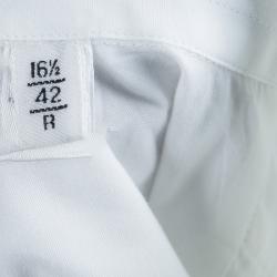 Giorgio Armani White Cotton Long Sleeve Buttondown Tuxedo Shirt L
