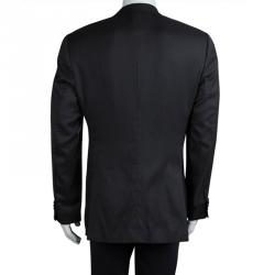 Giorgio Armani Grey Striped Wool Blazer L