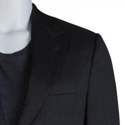 Giorgio Armani Grey Striped Wool Blazer L