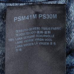 Pre Owned Giorgio Armani Blue Printed Crew Neck Sweater L