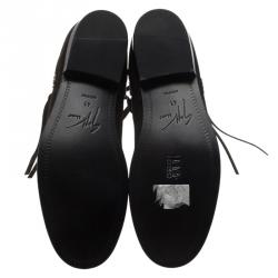 Pre Owned Giuseppe Zanotti Dark Grey Suede Side Zip Chelsea Boots Size 41