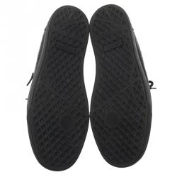 Pre Owned Giuseppe Zanotti Black Crocodile Embossed Leather Frankie Sneakers Size 45