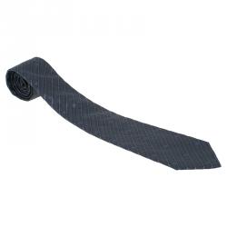 Givenchy Grey Silk Striped Tie