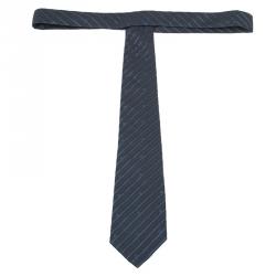 Givenchy Grey Silk Striped Tie