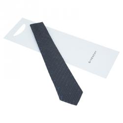 Givenchy Grey Silk Striped Tie