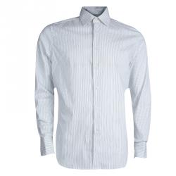 Givenchy White Striped Long Sleeve Button Front Shirt L