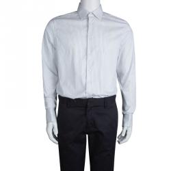 Givenchy White Striped Long Sleeve Button Front Shirt L