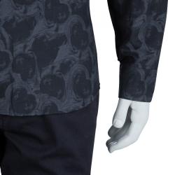 Givenchy Grey Printed Long Sleeve Buttondown Cotton Shirt M