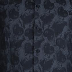 Givenchy Grey Printed Long Sleeve Buttondown Cotton Shirt M