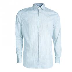 Givenchy White Striped Long Sleeve Button Front Shirt L