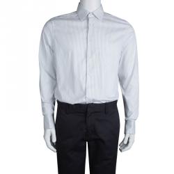 Givenchy White Striped Long Sleeve Button Front Shirt L