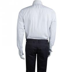 Givenchy White Striped Long Sleeve Button Front Shirt L