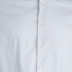 Givenchy White Striped Long Sleeve Button Front Shirt L