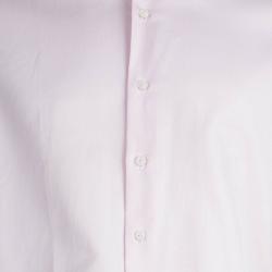 Givenchy Pink Herringbone Cotton Long Sleeve Button Front Shirt L 