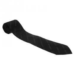 Givenchy Black Logo Silk Tie
