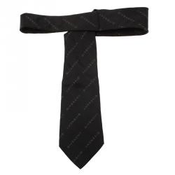 Givenchy Black Logo Silk Tie