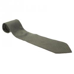 Givenchy Green Metallic Silk Tie