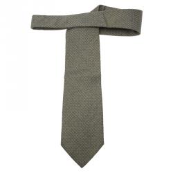 Givenchy Green Metallic Silk Tie