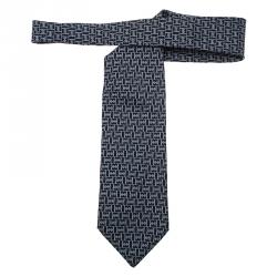Givenchy Blue and White Printed Silk Tie