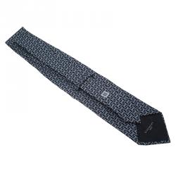 Givenchy Blue and White Printed Silk Tie