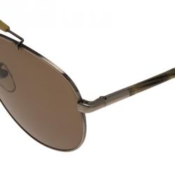 Givenchy Silver and Green SGV 461N Aviator Sunglasses