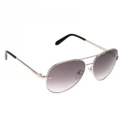 Givenchy Silver and Black SGV464 Aviator Sunglasses