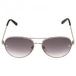 Givenchy Silver and Black SGV464 Aviator Sunglasses