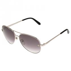 Givenchy Silver and Black SGV464 Aviator Sunglasses