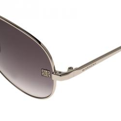 Givenchy Silver and Black SGV464 Aviator Sunglasses