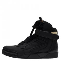 Pre Owned Givenchy Black Leather High Top Sneakers Size 44
