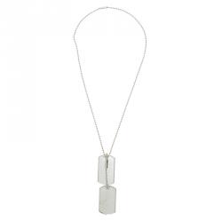 Gucci Dog Tag Silver Necklace