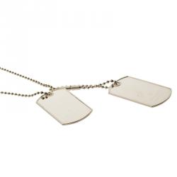 Gucci Dog Tag Silver Necklace