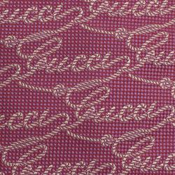 مملوكة مسبقًا ربطة عنق غوتشي حرير وردي مطبوع غوتشي